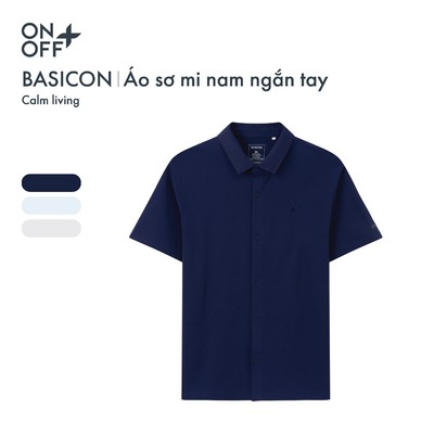 BASICON | Áo sơ mi nam tay ngắn phom regular chất liệu pique dệt thoáng khí, mềm nhẹ ONOFF - 58TH26S640
