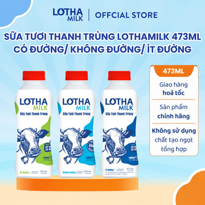 Sữa Tươi Thanh Trùng Lothamilk Chai 473ml
