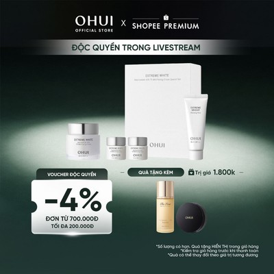 [KOL x OHUI]  Bộ 4 món kem dưỡng sáng chuyên sâu Niacinamide 10% OHUI Extreme White TX MelaToning Cream Set 112ml