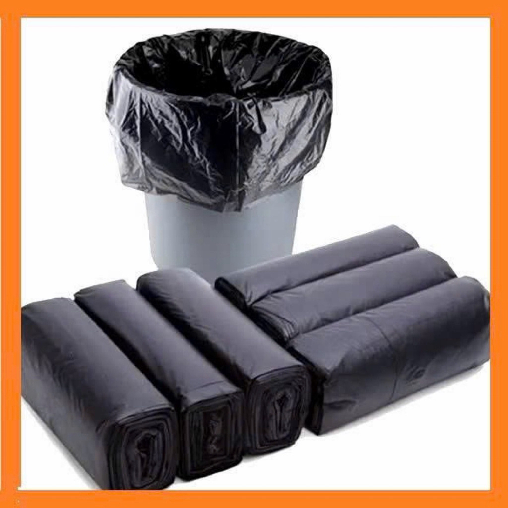(Bịch =1kg / 3 cuộn ) Túi rác cuộn đen  - túi rác cuộn  màu  , bao rác  công nghiệp  các  size