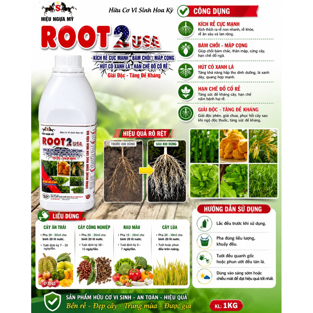 phân bón lá root 2 usa ra rễ phục hồi cây suy