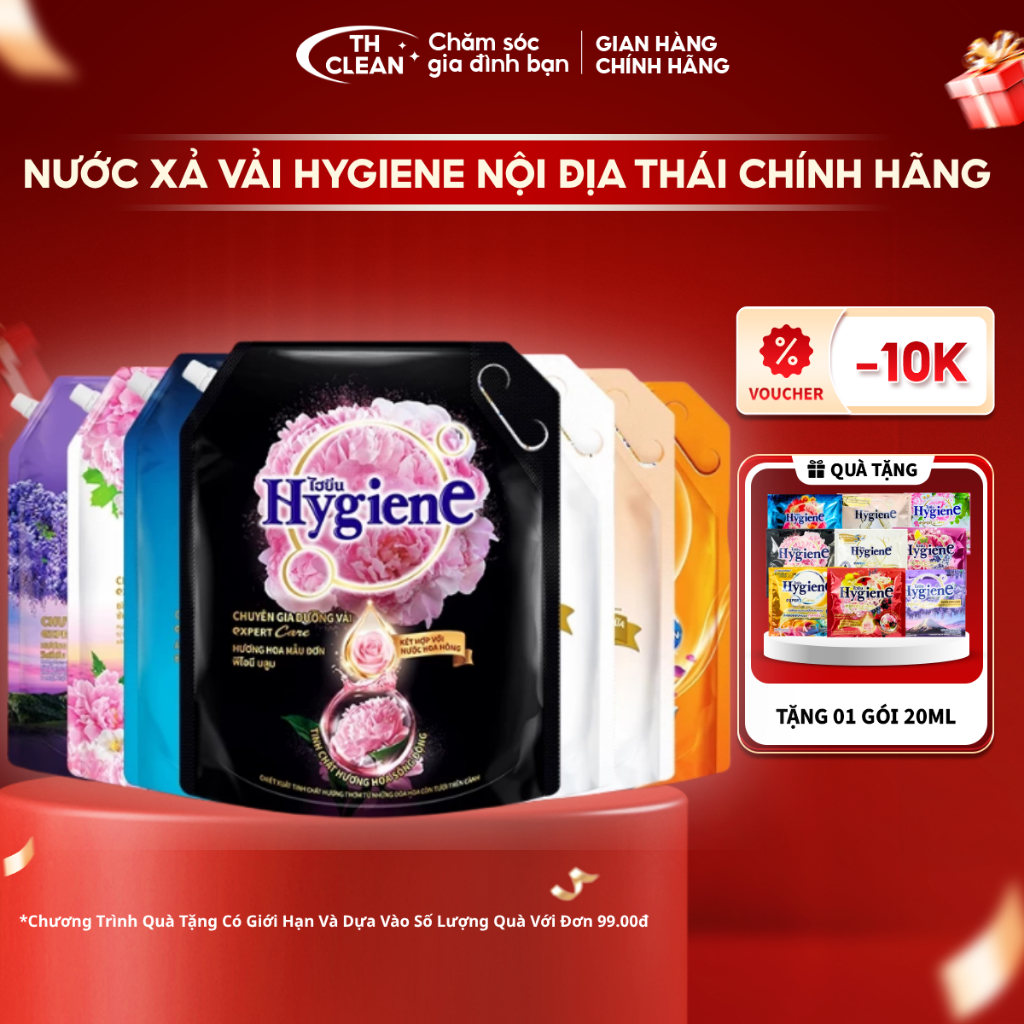 Nước xả vải Hygiene Thái Lan 1100ml, 1300ml, 2000ml, xả vải Hygiene chính hãng giúp quần áo phẳng ph