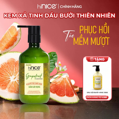 Kem Xả Tinh Dầu Bưởi Thiên Nhiên hiNICE Grapefruit Conditioner Giúp Tóc Suôn Mượt & Giảm Gãy Rụng