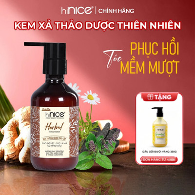 Kem Xả Tinh Dầu Thảo Dược Thiên Nhiên hiNICE Herbal Conditioner Hỗ Trợ Phục Hồi Tóc Hư Tổn