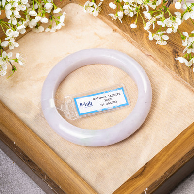 Vòng Tay Cẩm Thạch Mã 355083 Type A Bạch Ngọc Ánh Tím Nếp Hoá Ni 56 - Ngọc Trai Trường Thịnh