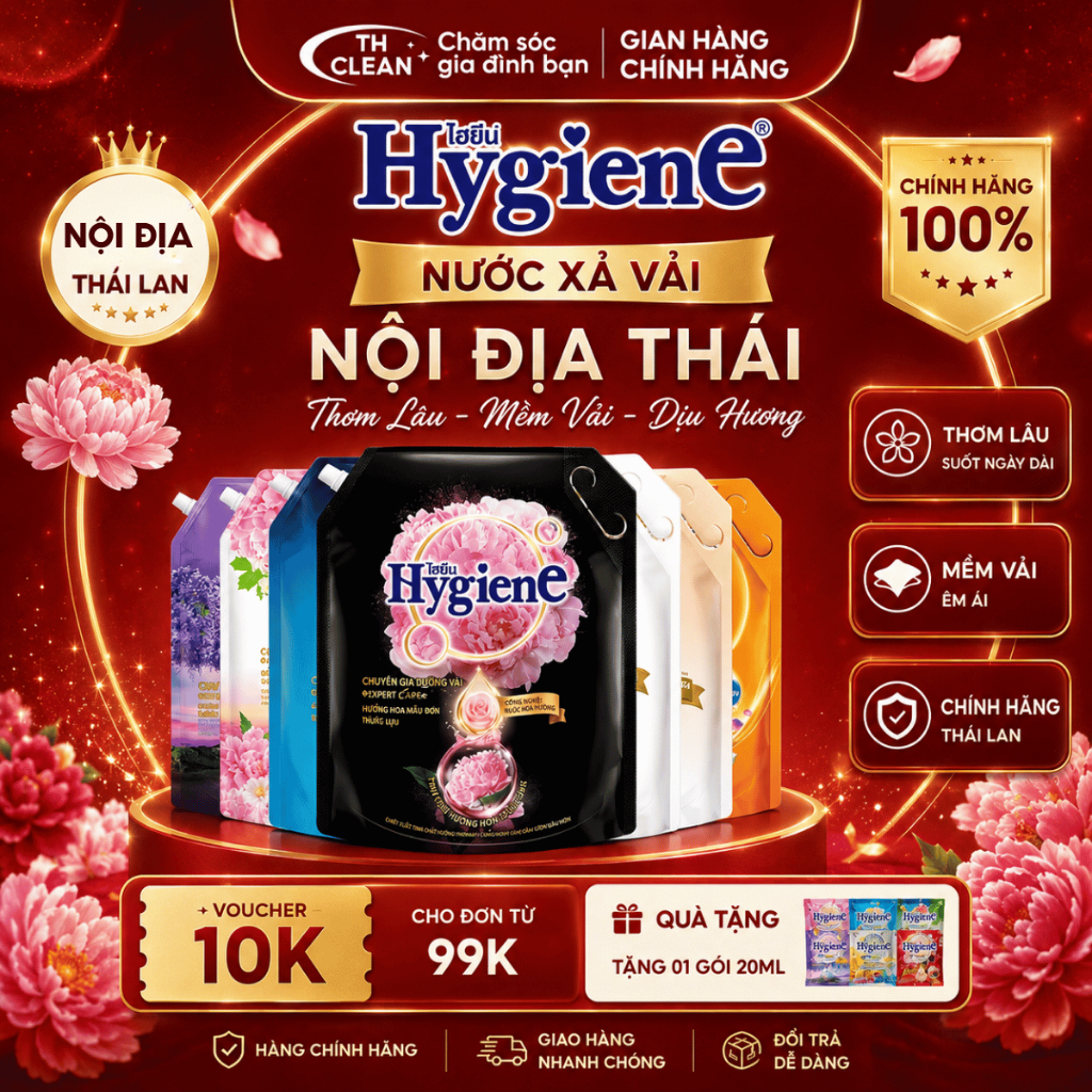 Nước Xả Vải Hygiene Thái Lan 2000ml EXPER CARE Đậm Đặc Gói Lớn Hương Hoa Tự Nhiên Nước Xả Vải Hygien