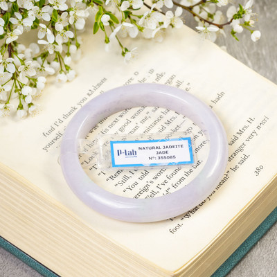 Vòng Tay Cẩm Thạch Mã 355085 Type A Bạch Ngọc Ánh Tím Nếp Hoá Ni 55 - Ngọc Trai Trường Thịnh