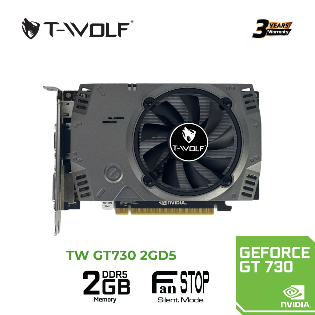 (FULL VAT) VGA T-WOLF GT 730 2GB DDR5 | HDMI, VGA, DVI | Mới - Bảo hành 36 Tháng