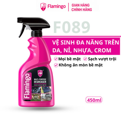 Xịt vệ sinh ô tô đa năng trên mọi bề mặt da, nỉ, crom kính Flamingo F089 hương thơm dễ chịu, an toàn