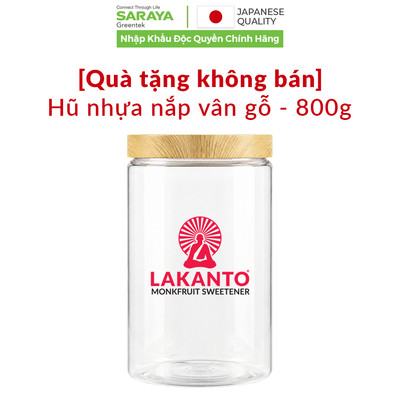 [Quà Tặng Không Bán] Hũ Nhựa Rỗng Nắp Vân Gỗ - 800g