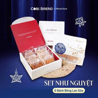 Set Hộp Quà Trung Thu - Set Như Nguyệt 6 Bánh Milk Cake Mềm Mịn, Thơm Sữa Tặng Gia Đình, Người Thân
