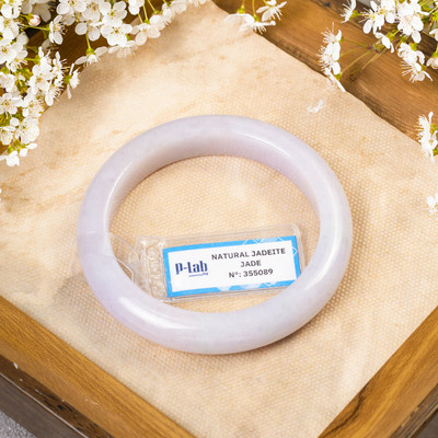 Vòng Tay Cẩm Thạch Mã 355089 Type A Bạch Ngọc Ánh Tím Nếp Hoá Ni 53 - Ngọc Trai Trường Thịnh