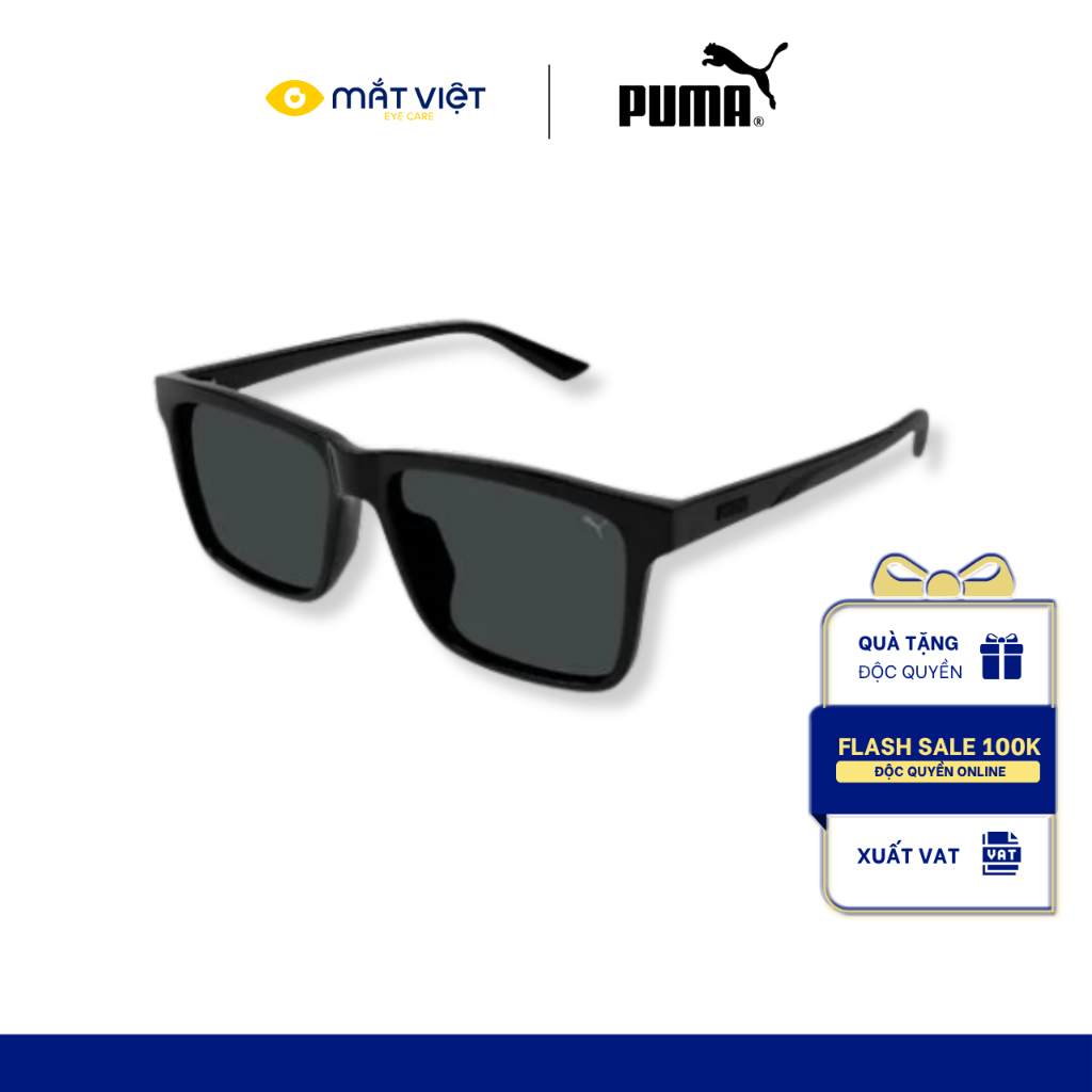 Kính Mát Nam PUMA PU0479SA_001.CS Chính Hãng Chống UV, Kính Mát Chữ Nhật Thời Trang, Mắt Kính Chính 