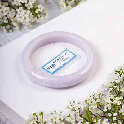 Vòng Tay Cẩm Thạch Mã 355090 Type A Bạch Ngọc Ánh Tím Nếp Hoá Ni 55 - Ngọc Trai Trường Thịnh