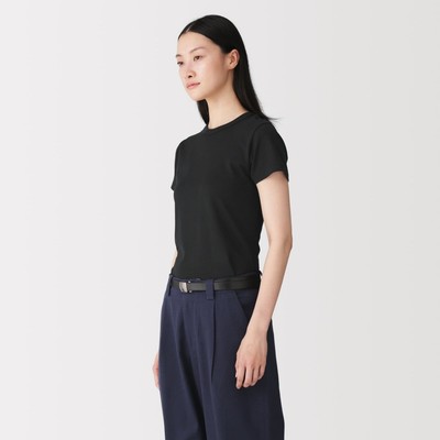 [LABO] MUJI Áo Thun Nữ Vải Linen Blended Tay Ngắn