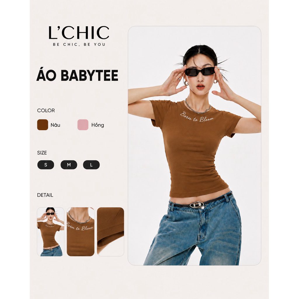 [ Form Ôm] Áo Thun Baby Tee Màu Hồng Pastel Co Dãn -L'CHIC Studio