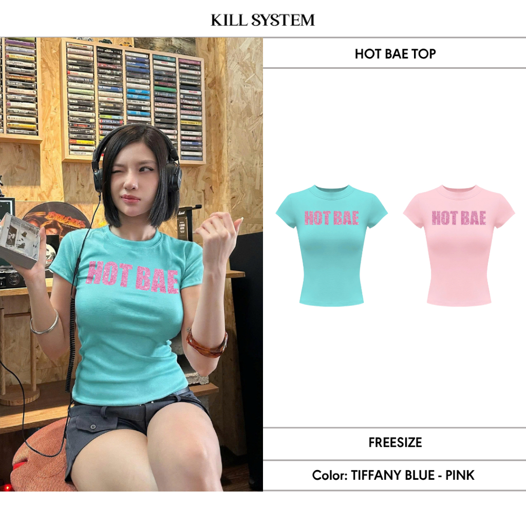 [HÀNG MỚI VỀ] Áo thun babytee in chữ kim tuyến lấp lánh HOT BAE - 𝐊𝐈𝐋𝐋 𝐒𝐘𝐒𝐓𝐄𝐌 | BigBuy360 - bigbuy360.vn