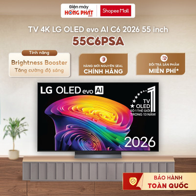 Smart Tivi LG 55 Inch OLED evo AI 4K 55C6PSA [GIAO TOÀN QUỐC]