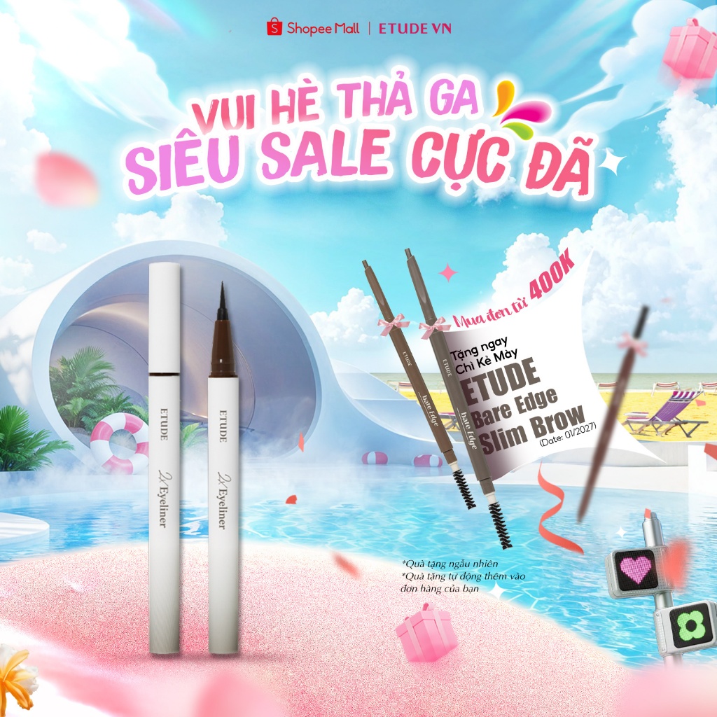 ( Màu 02 Natural Light Bown - DATE Tháng 12/2026) - Bút Kẻ Mắt Nước E​T​U​D​E 2​X T​i​n​t​i​n​g E​y​