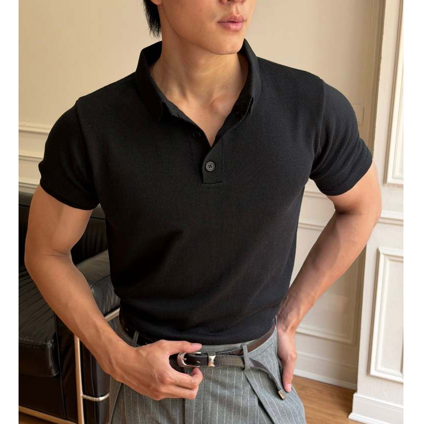 Áo Polo Nam B Brown Ngắn Tay Dệt Kim Form Crop Cao Cấp – Lucas Knit Polo Shirts ALKP01
