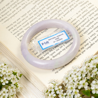 Vòng Tay Cẩm Thạch Mã 355096 Type A Bạch Ngọc Ánh Tím Nếp Hoá Ni 53 - Ngọc Trai Trường Thịnh