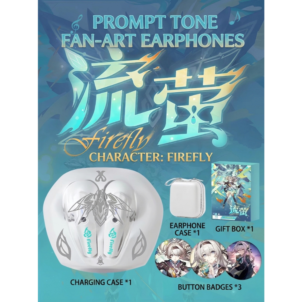 [ORDER] Tai Nghe TWS HSR Firefly - Tai Nghe Bluetooth Cảm Ứng Kèm Túi & Badge Decor Chủ Đề Đóm Chúa 