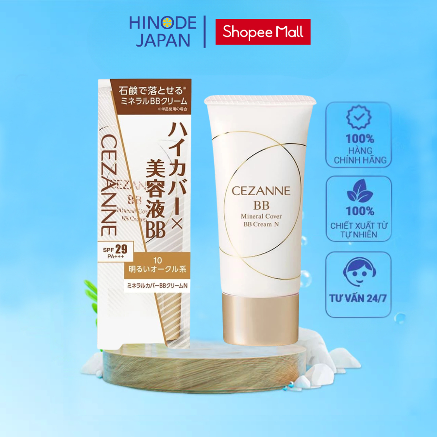 Kem nền thoáng Cezanne Mineral Cover BB Cream High Cover Cream SPF29 PA+++ Nhật Bản 30g