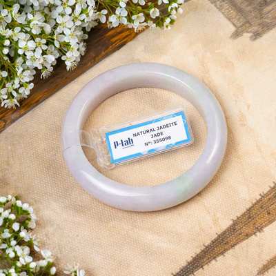 Vòng Tay Cẩm Thạch Mã 355098 Type A Bạch Ngọc Ánh Tím Nếp Hoá Ni 53 - Ngọc Trai Trường Thịnh