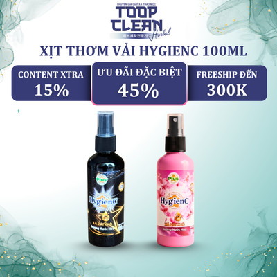 [Chính Hãng] Chai Xịt Xả Vải Khô HygienC Plus 100ml/Chai - Hương Mẫu Đơn/ Hoa Hồng (Xịt Thơm Áo Quần)