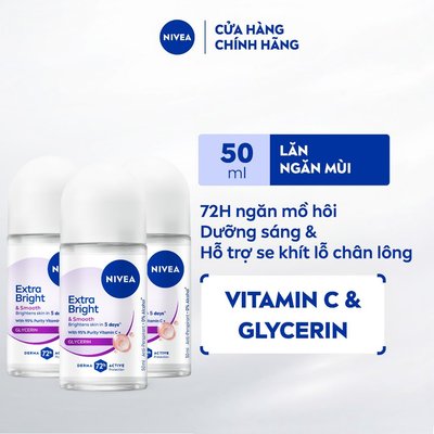 Bộ 3 Lăn Khử Mùi Nữ NIVEA Dưỡng Sáng | Mờ Thâm | Se Khít Lỗ Chân Lông (50 ml) - 81644