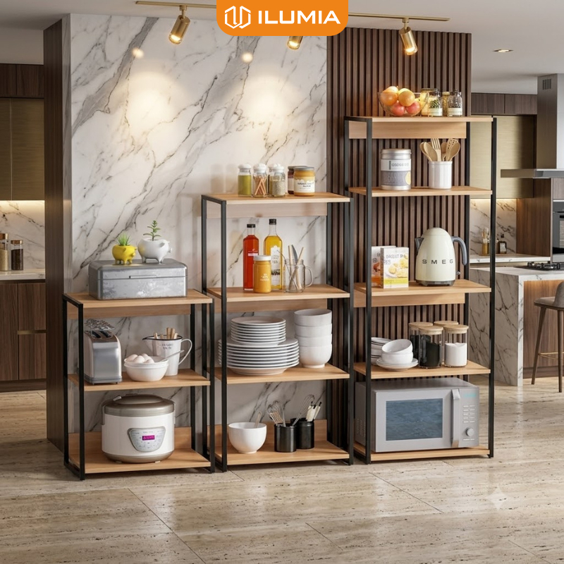 Kệ bếp đa năng ILUMIA kệ lò vi sóng thép sơn tĩnh điện - GM05