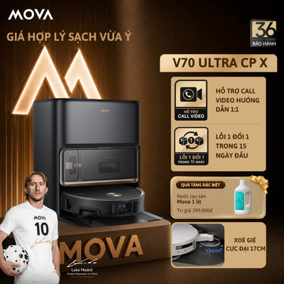 Robot Hút Bụi Lau Nhà MOVA V70 ULTRA COMPLETE X | Lực Hút 42.000PA | Xòe Giẻ 17CM - Giặt Giẻ 100 Độ C | BH 36 Tháng