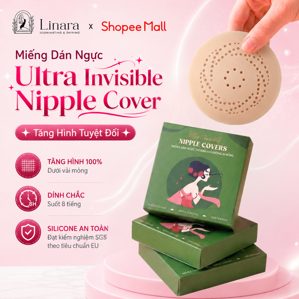 [COMBO 6 CẶP SIÊU HỜI] Miếng Dán Ngực Linara Silicone Tàng Hình, Không Lộ Viền, Tái Sử Dụng Nhiều Lầ