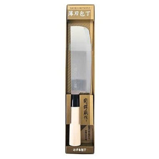 Dao thái Nakiri xuất xứ Nhật Bản 29.5cm lưỡi thép cacbon không gỉ, cán gỗ tự nhiên Siêu Bền