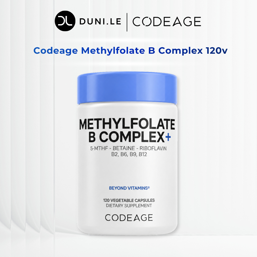 Viên Uống Codeage Methylfolate B Complex 120 Viên Methyl Elite Vitamin B Hoạt Hóa Hỗ Trợ Não Bộ | Du
