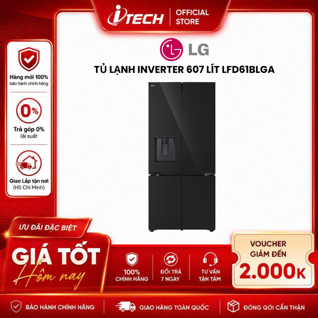 LFD61BLGA - Tủ lạnh LG Inverter 607 lít Multi Door LFD61BLGA - Hàng chính hãng