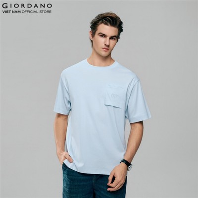 GIORDANO Áo Thun Nam Ngắn Tay Cổ Tròn Có Túi Liquid Touch Pocket Tee 01026207