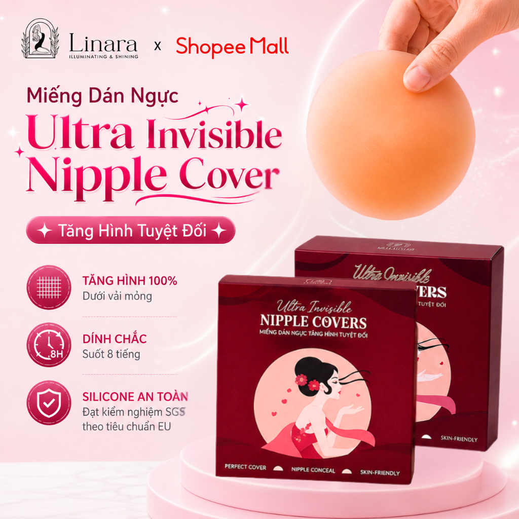 [Nhiệt Tự Thân] Miếng Dán Ngực Linara Không Keo, Siêu Mỏng, Siêu Tàng Hình, Tái Sử Dụng Nhiều Lần
