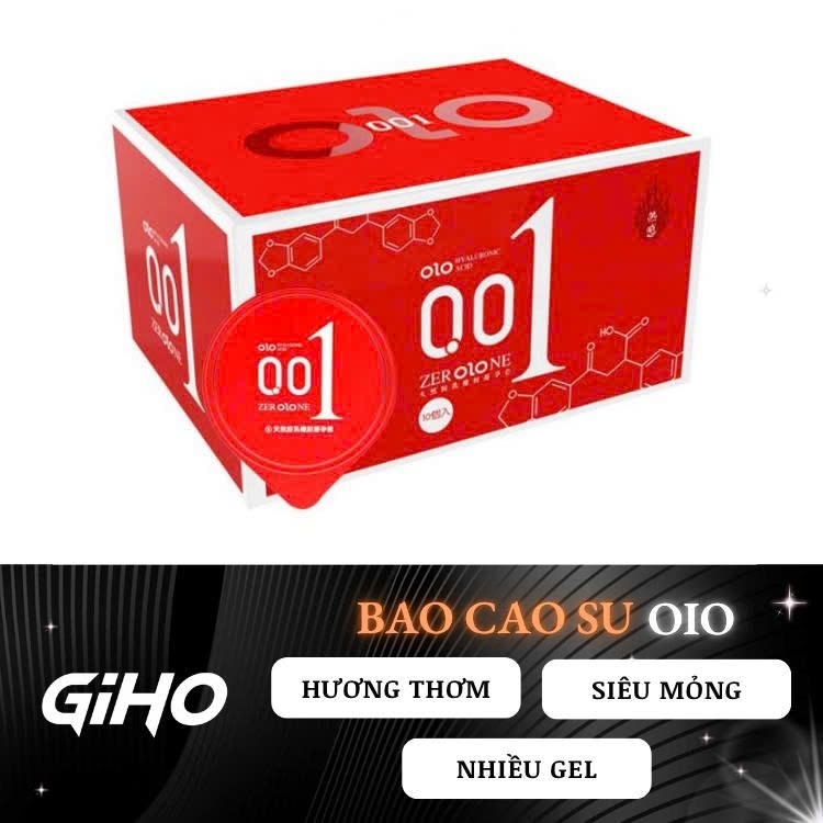 Bao cao su siêu mỏng 001 OiO gân gai nhiều gel bôi trơn kéo dài thời gian