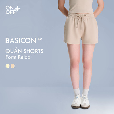 BASICON | Quần short nữ phom relax được sử dụng chất liệu interlock êm, mịn, thoải mái ONOFF - 56BS26S648