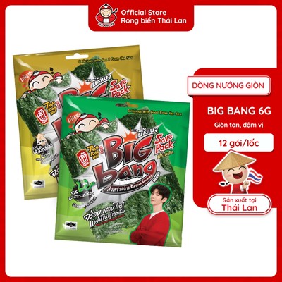 [ĐƠN 500K - Nhận Ngay Quà Ngẫu Nhiên] Combo 2 Lốc Rong Biển Taokaenoi Big Bang Giòn Xốp Ăn vặt Chính Hãng Thái Lan