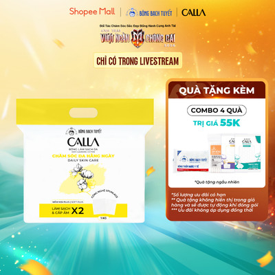 [CHỈ CÓ TRONG LIVESTREAM] Bông tẩy trang làm sạch da Bông Bạch Tuyết Calla Mềm Mịn 1Kg (1580 Miếng/Gói)