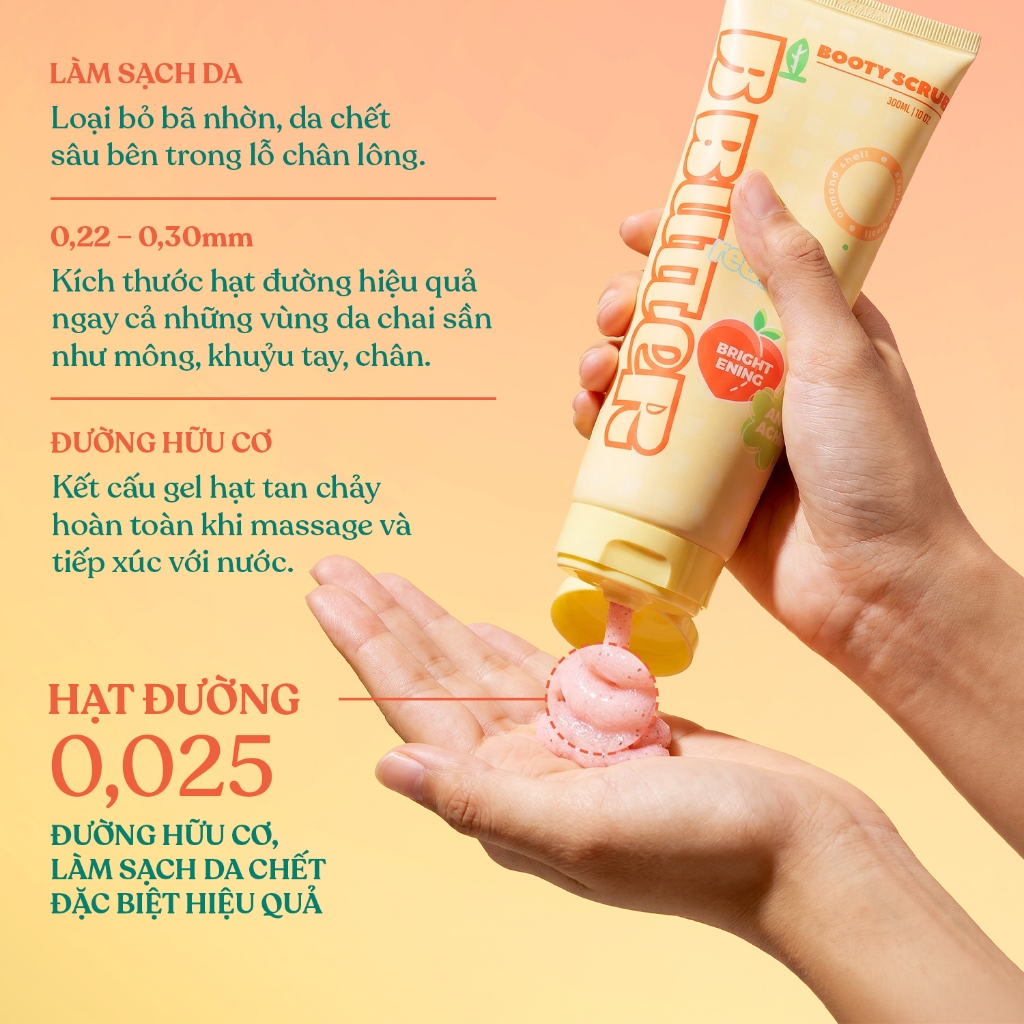 Tẩy tế bào chết Mông Bbutter Scrub giảm mụn, mờ thâm vòng 3 & body 300ml | BigBuy360 - bigbuy360.vn
