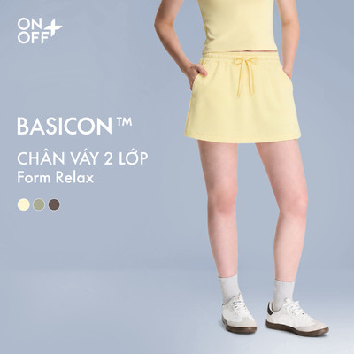 BASICON | Chân váy chữ A vải interlock mềm mại, êm diu, giữ phom gọn gàng ONOFF - 56KS26S649