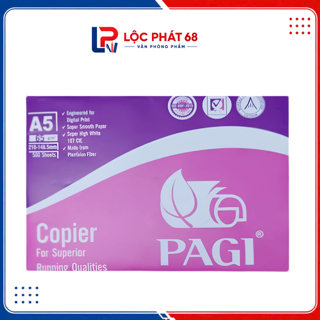 [Ram 500 Tờ] Giấy A5 Pagi 65gsm Cao Cấp – Giấy In Photo Văn Phòng Giá Tốt