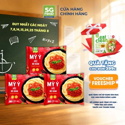 [Đông lạnh] Combo 3 gói Mỳ Ý xốt bò bằm SG Food 250g