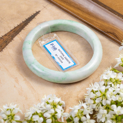 Vòng Tay Cẩm Thạch Mã 355104 Type A Bạch Đế Thanh Ni 56 - Ngọc Trai Trường Thịnh