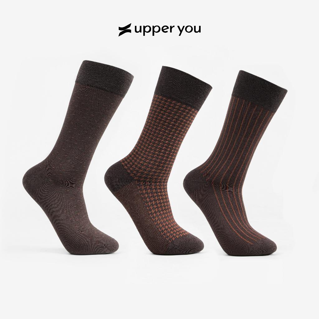 Tất Vớ Giày Tây Nam Premium UPPER YOU Mercerized Cotton Thoáng Khí Thấm Hút Mềm Mại Màu Nâu Copper -