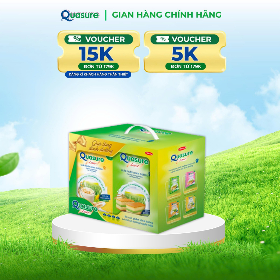 (Phiên bản giới hạn) Bộ Quà Tặng Dinh Dưỡng Quasure Light Bibica - Bánh Tiểu Đường, Ăn Kiêng Bibica
