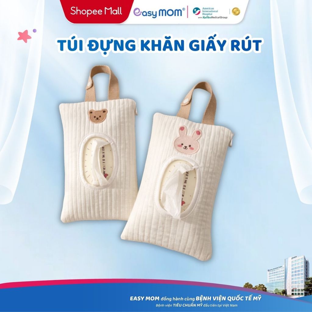 Túi Đựng Khăn Giấy Rút Easy MOM Treo Xe Đẩy Tiện Lợi Sạch Sẽ